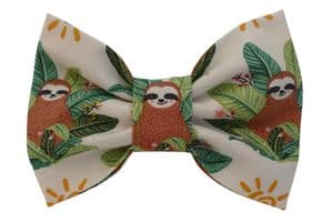 CUTE SLOTH DOG BOW TIE (OFF WHITE)