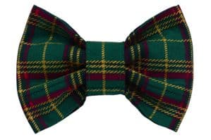 GREEN AND GOLD TARTAN BOW TIE