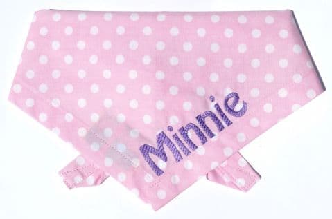 PUPPY'S FIRST BANDANA (PINK) WITH EMBROIDERED NAME