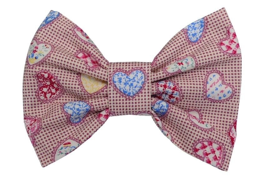 RED LOVEHEART  VALENTINE BOW TIE
