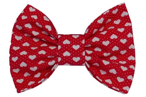 RED SWEETHEART VALENTINE DOG BOW TIE