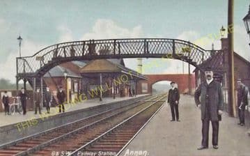 Annan Railway Station Photo. Dornock - Cummertrees. Gretna to Dumfries Line. (6)