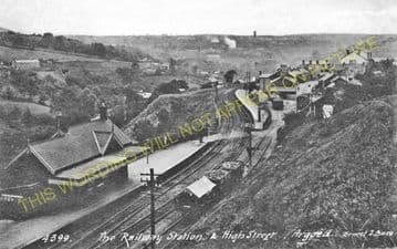 Argoed Railway Station Photo. Blackwood - Markham Village. Tredegar Line. (2)