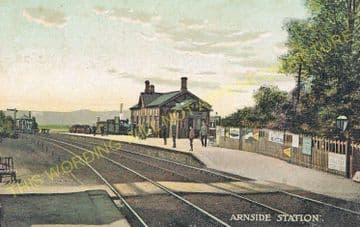 Arnside Railway Station Photo. Grange-over-Sands to Sandside Line. (9).