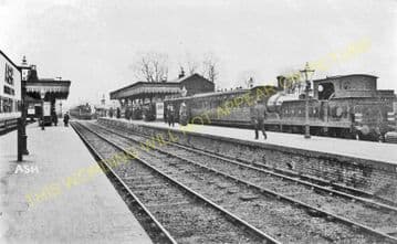 Ash Railway Station Photo. Guildford - Aldershot North Camp. SE&CR. (9)