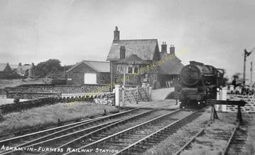 Askam Railway Station Photo. Barrow - Kirkby. Foxfield and Millom Line. (5)