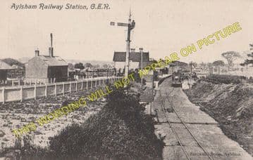 Aylsham South Railway Station Photo. Cawston - Buxton Lamas. Wroxham Line. (6)