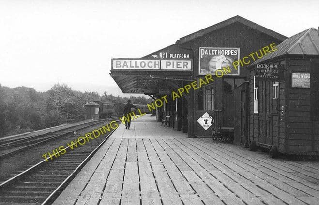 Balloch Pier Railway Station Photo. Alexandria and Dumbarton Line. D&BJR (1)
