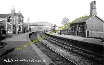 Barnt Green Railway Station Photo. King's Norton to Alvechurch and Blackwell (1)..