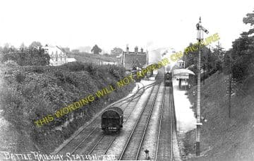 Battle Railway Station Photo. Robertsbridge - Crowhurst. Bexhill Line. (2).