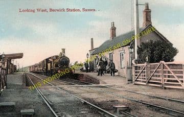 Berwick Railway Station Photo. Polegate - Glynde. Eastbourne to Lewes. LBSCR (1)..