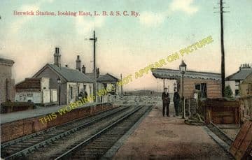 Berwick Railway Station Photo. Polegate - Glynde. Eastbourne to Lewes. LBSCR (2)