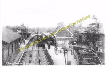 Blandford Forum Railway Station Photo. Shillingstone - Spetisbury. S&DJR. (9)