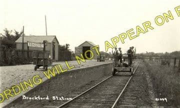Brockford & Wetheringsett Railway Station Photo. Mendlesham - Laxfield. MSLR (2)