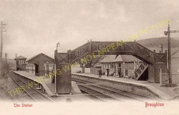Broughton Railway Station Photo. Stobo - Biggar. Peebles to Symington Line. (2)