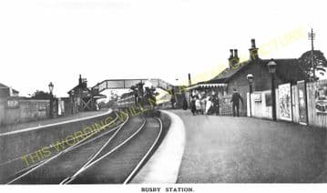 Busby Railway Station Photo. Clarkston - Thontonhall. Caledonian Railway. (1)..