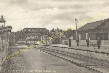 Carron Railway Station Photo. Aberlour - Knockando. Craigellachie Line. (5)