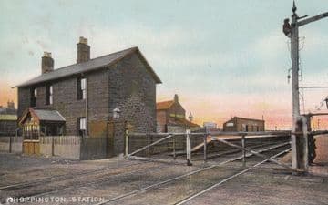 Choppington Railway Station Photo. Hepscott - Bedlington. Morpeth to Blyth. (2)
