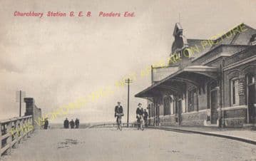 Churchbury Railway Station Photo. Edmonton - Forty Hill. Cheshunt Line. (5)