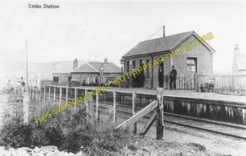 Embo Railway Station Photo. Dornoch - Skelbo. The Mound Line. Highland Rly. (1)