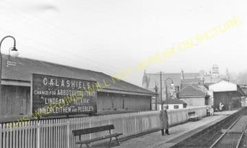 Galashiels Railway Station Photo. Bowland - Melrose. North British Railway. (3).