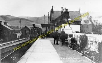 Innerleithen Railway Station Photo. Cardrona- Walkerburn. Galashields Line. (2).