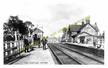 Kippen Railway Station Photo. Gargunnock - Buchlyvie. Stirling to Gartness. (1)..