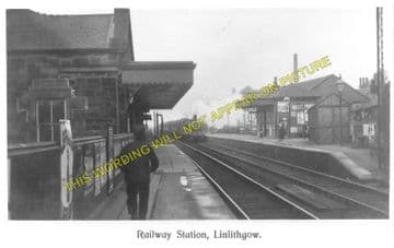 Linlithgow Railway Station Photo. Manuel - Philiptoun. Falkirk to Edinburgh. (1).