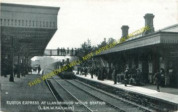 Llandrindod Wells Railway Station Postcard. Builth Wells - Penybont. L&NWR. (6)