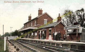 Llanrhaiadr Railway Station Photo. Denbigh - Rhewl. Rhyl to Ruthin Line. (2)