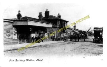 Mold Railway Station Photo. Rhydymwyn to Coed Talon and Llong Lines. L&NWR. (1)