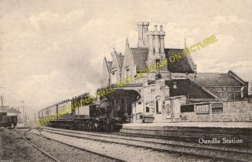 Oundle Railway Station Photo. Elton - Barnwell. Wansford to Thrapston Line (2)