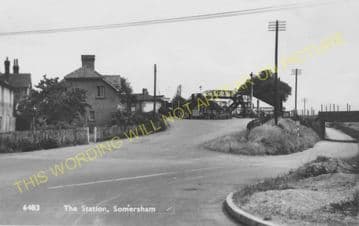 Somersham Railway Station Photo. St. Ives to Warboys and Chatteris Lines. (12)