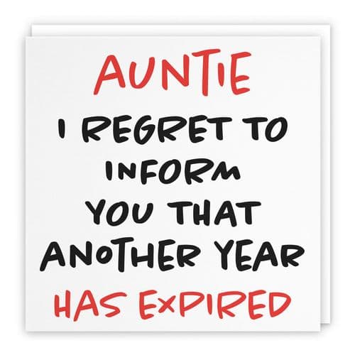 Auntie Birthday Card Retro