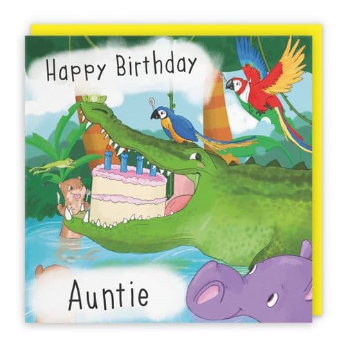 Auntie Crocodile Birthday Card Jungle