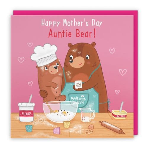 Auntie Mother's Day Card Cute Baking Bears