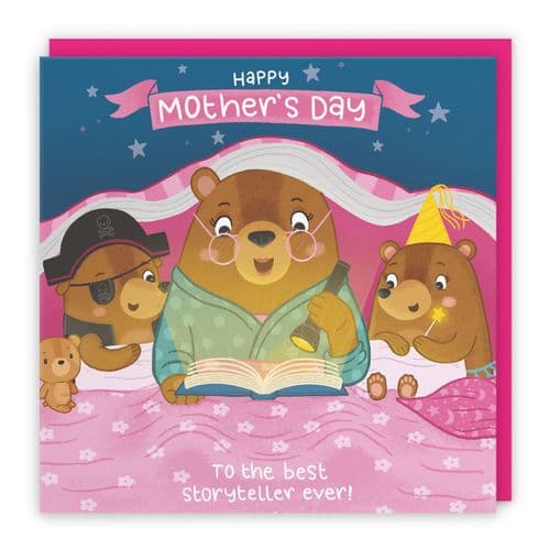 Bedtime Story Cute Mother's Day Card From Two Children Cute Bears