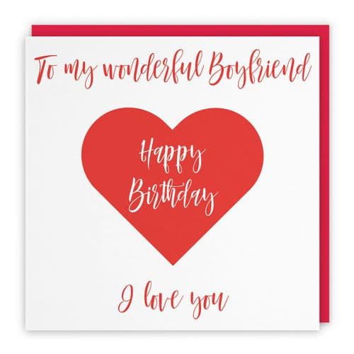 Boyfriend Romantic Birthday Card Love Heart