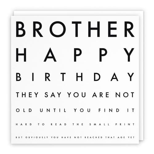 Brother Humorous Eye Sight Joke Birthday Card Letters