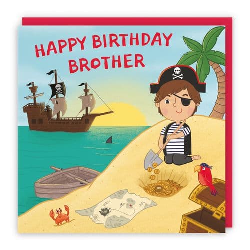 Brother Pirate Kids Birthday Card Treasure Map Imagination