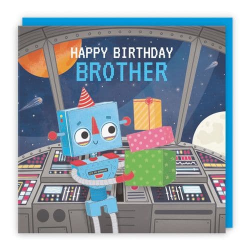 Brother Space Robot Birthday Card Imagination