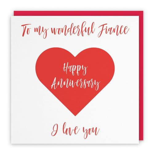 Fiance Romantic Anniversary Card Love Heart