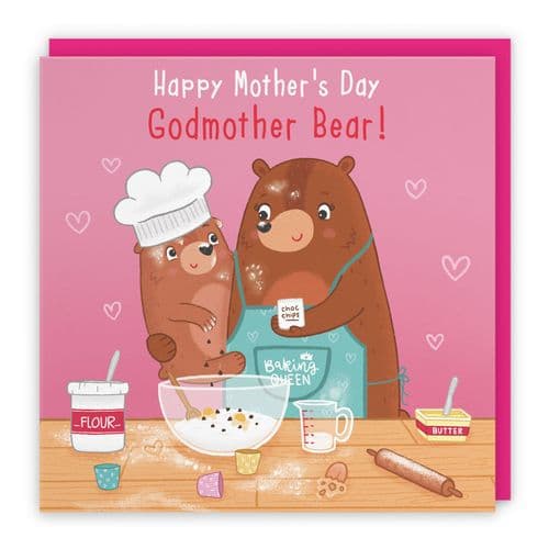 Godmother Mother's Day Card Cute Baking Bears
