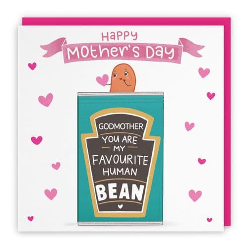 Godmother Mother's Day Card Humorous Tin Of Beans Iconic