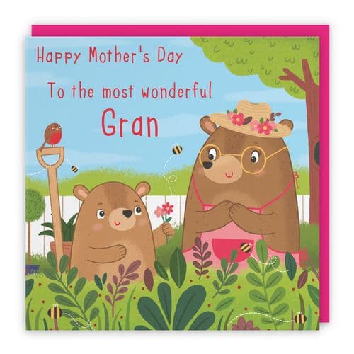 Gran Mother's Day Card Cute Gardening Bears