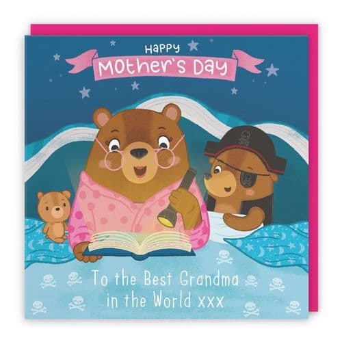 Grandma Mother's Day Card Bedtime Story For Boy Bear Cute Bears