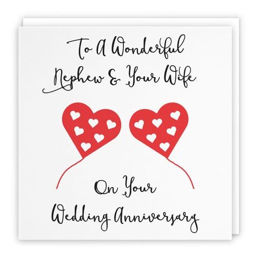 Nephew And Wife Anniversary Card Love Heart