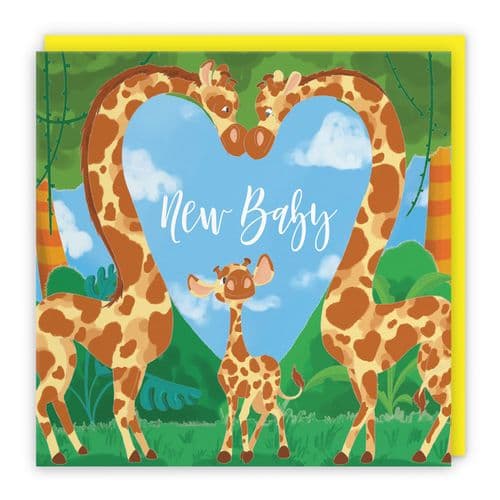 New Baby Cute Giraffes Congratulations Card Jungle