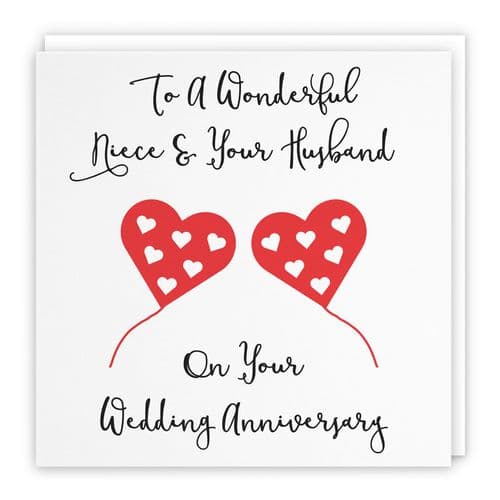 Niece And Husband Anniversary Card Love Heart