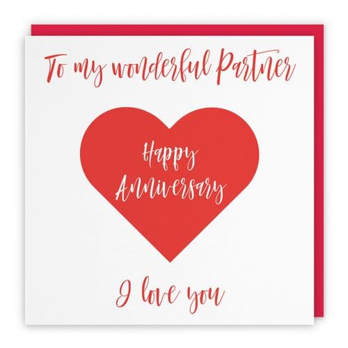 Partner Romantic Anniversary Card Love Heart